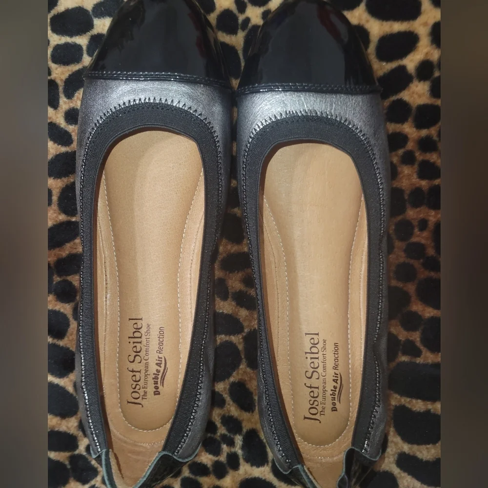 Josef Seibel Women's Black and Gray Shoes Size # 8